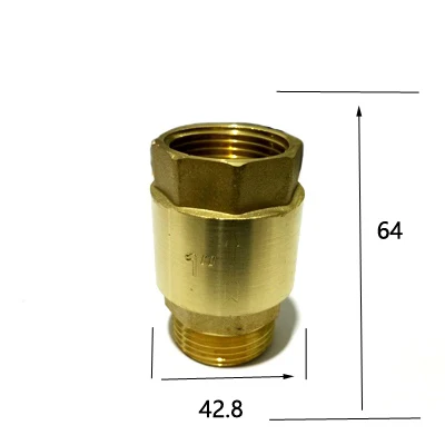" BSP Male x 1" BSP Female Thread Латунный прямой обратный клапан односторонний обратный клапан для воды, нефти и газа