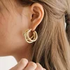  Punk Gold silver colour Colour Circle Alloy Earrings for Women Vintage Geometric Statement Earrings Bohemian Fashion Jewelry ► Photo 1/6