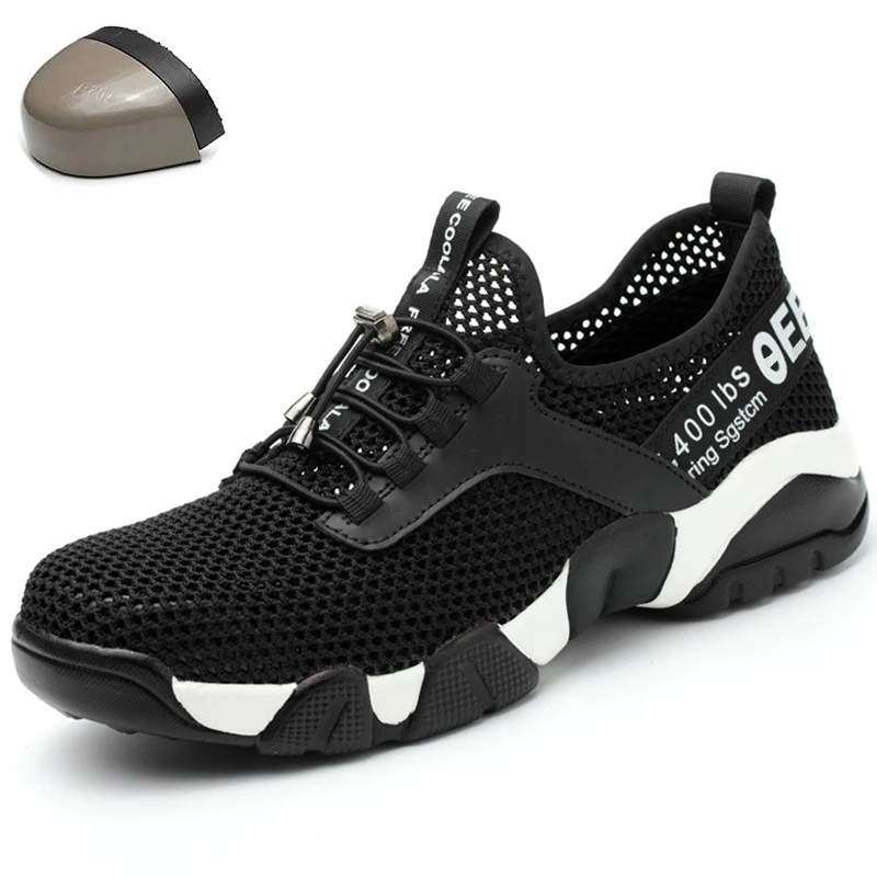 

Women Steel Toe Work Boots For Mesh Men Lightweight Summer Breathable Anti-smashing Non-slip Protective Safety Shoes Size 36-45