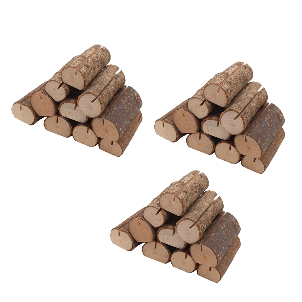 30pcs Rustic Wood Place Card Holder Party Wedding Banquet Dinner Table Name Card Holder