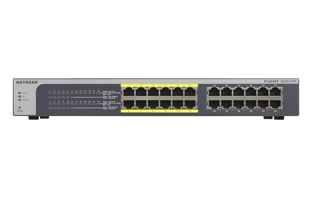 Netgear ProSafe плюс JGS524PE управляемых L3 Gigabit Ethernet (10/100/1000) полный дуплекс Мощность через