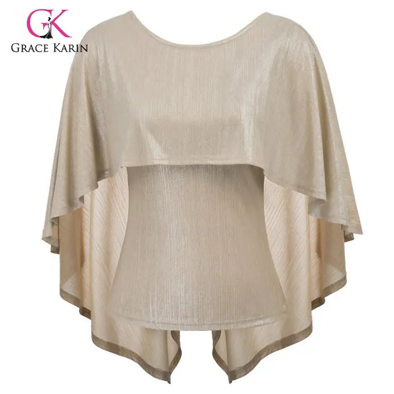 

GK Sexy Womens Lady Glossy Backless Clubwear Irregular Drape Cape Tops PLUS SIZE