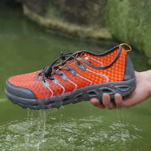 Weweya/Новинка; водонепроницаемая обувь для мужчин и женщин; пляжная дышащая обувь; оранжевая детская обувь высокого качества; кроссовки для плавания с эластичным ремешком и сеткой; Акваобувь