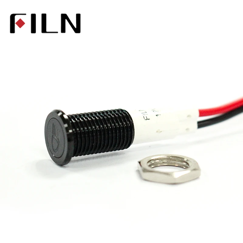 Waterproof FILN 12V LED Car Boat LED Warning Dashboard Signal Lights Instrument Pilot Lamp 220V 10mm (6)