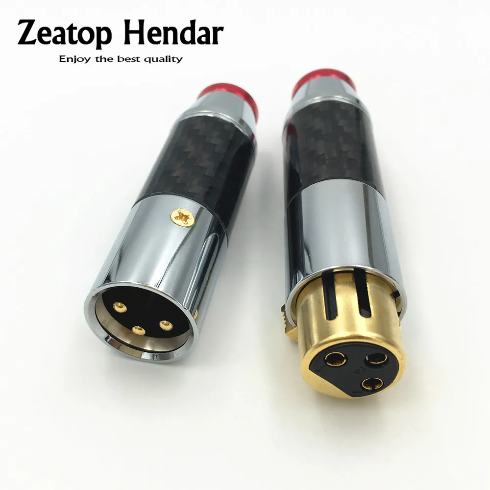 4 компл. Высокое качество углеродное волокно 3Pin XLR штекер + гнездо балансировочный