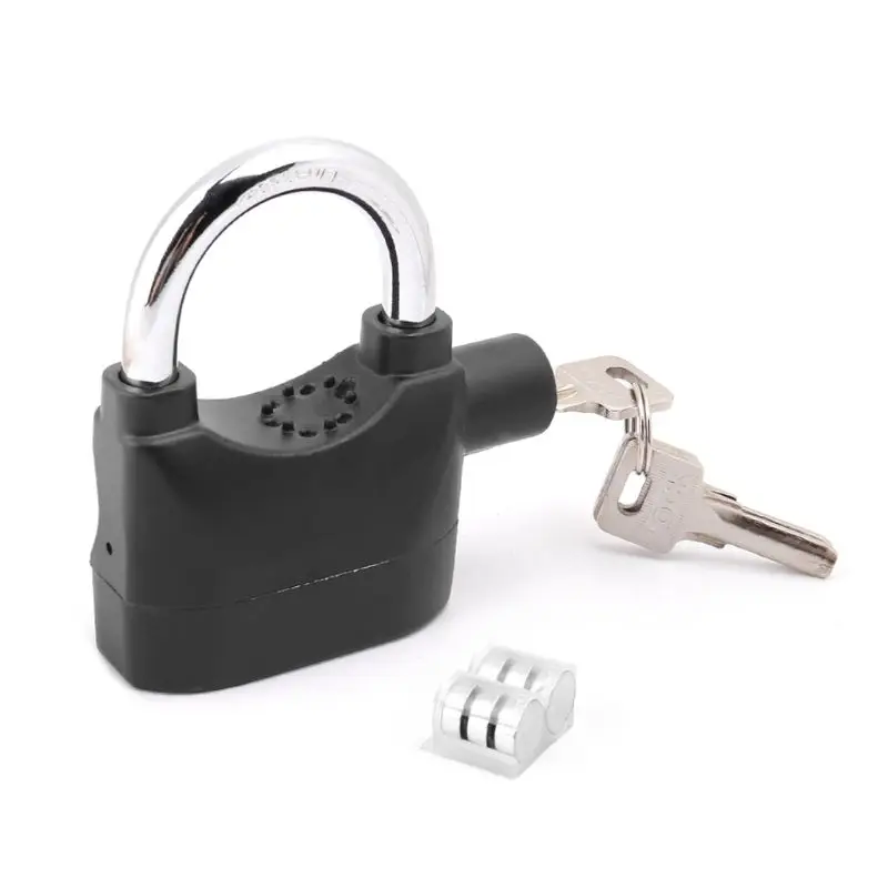 

110db Sound Siren Motorcycle Alarm Lock Anti-theft Safety Locks Built-in Movement Sensor Padlock Hardware Locks