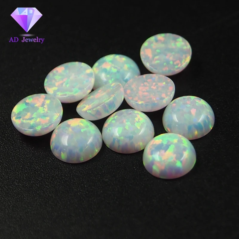 Lab Created White Opal Beads 6mm opal cabochon stone for ring
