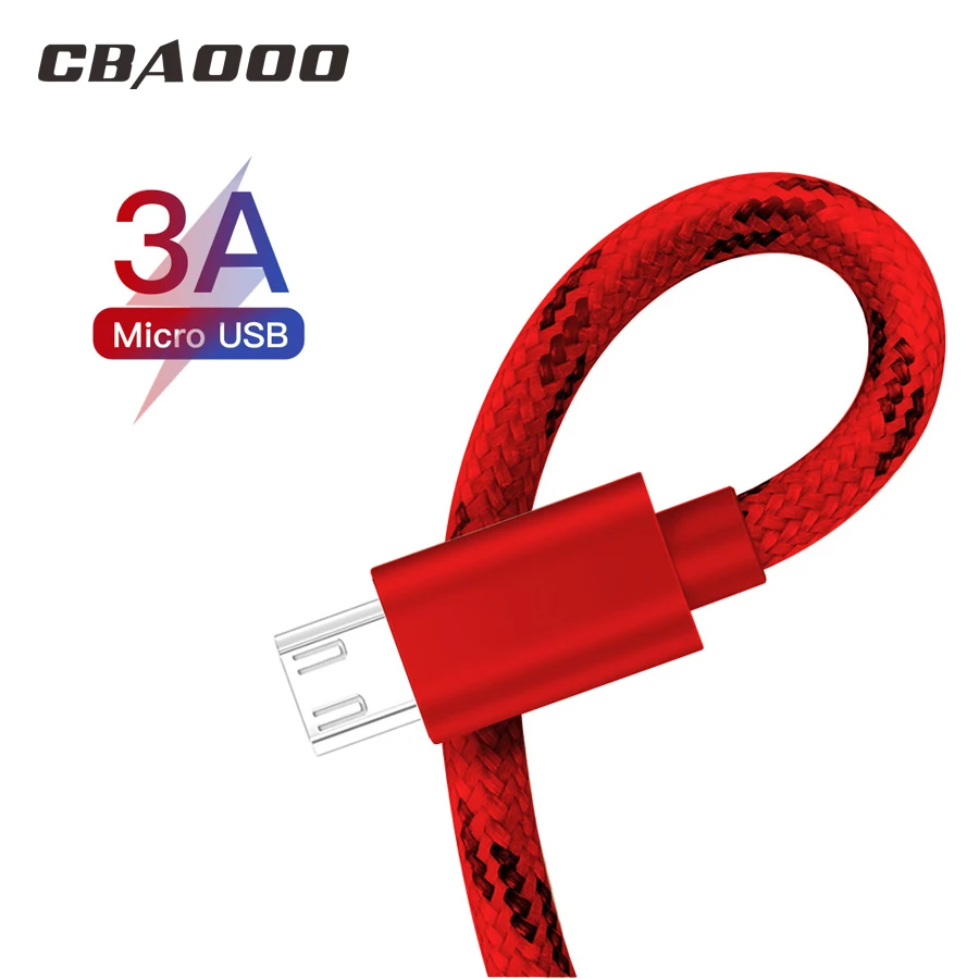 CBAOOO 3M 3A fast Micro USB Cable Nylon Braid Data Cable For Samsung