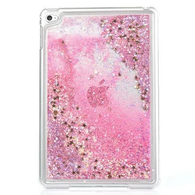 Creative Design Cartoon Painted Glitter Quicksand Sparkle Star Transparent Plastic Cover Case For Apple