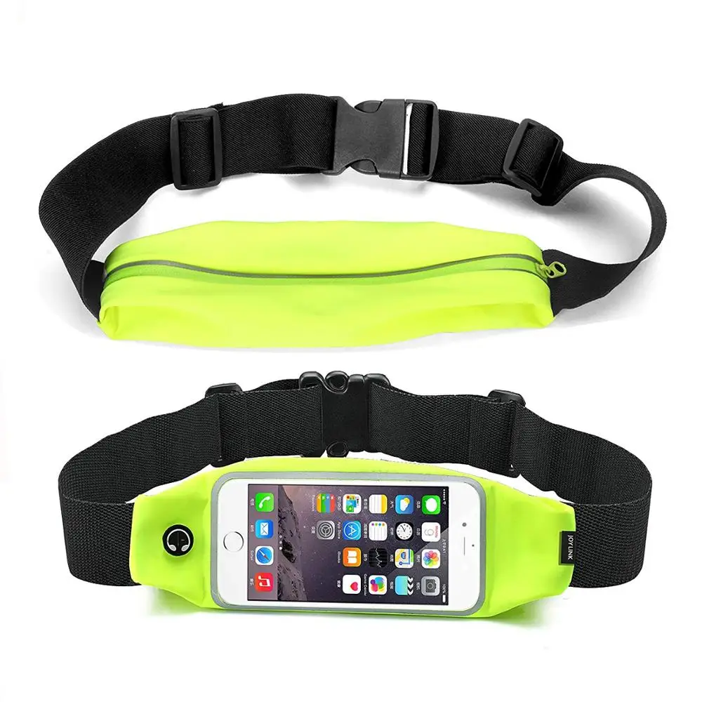 

JOYLINK Running Belt with Touch Screen Access - Phone Belt Holder with Adjustable Strap and Zipper Case for iPhone 6 6S X ,Green
