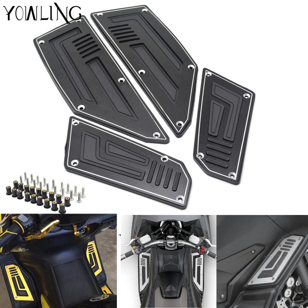 Motorcycle Footboard Steps Motorbike Foot Footrest Pegs Plate Pads For YAMAHA TMAX530 TMAX 530 T-MAX 530 2012 2013 2014 2015-16