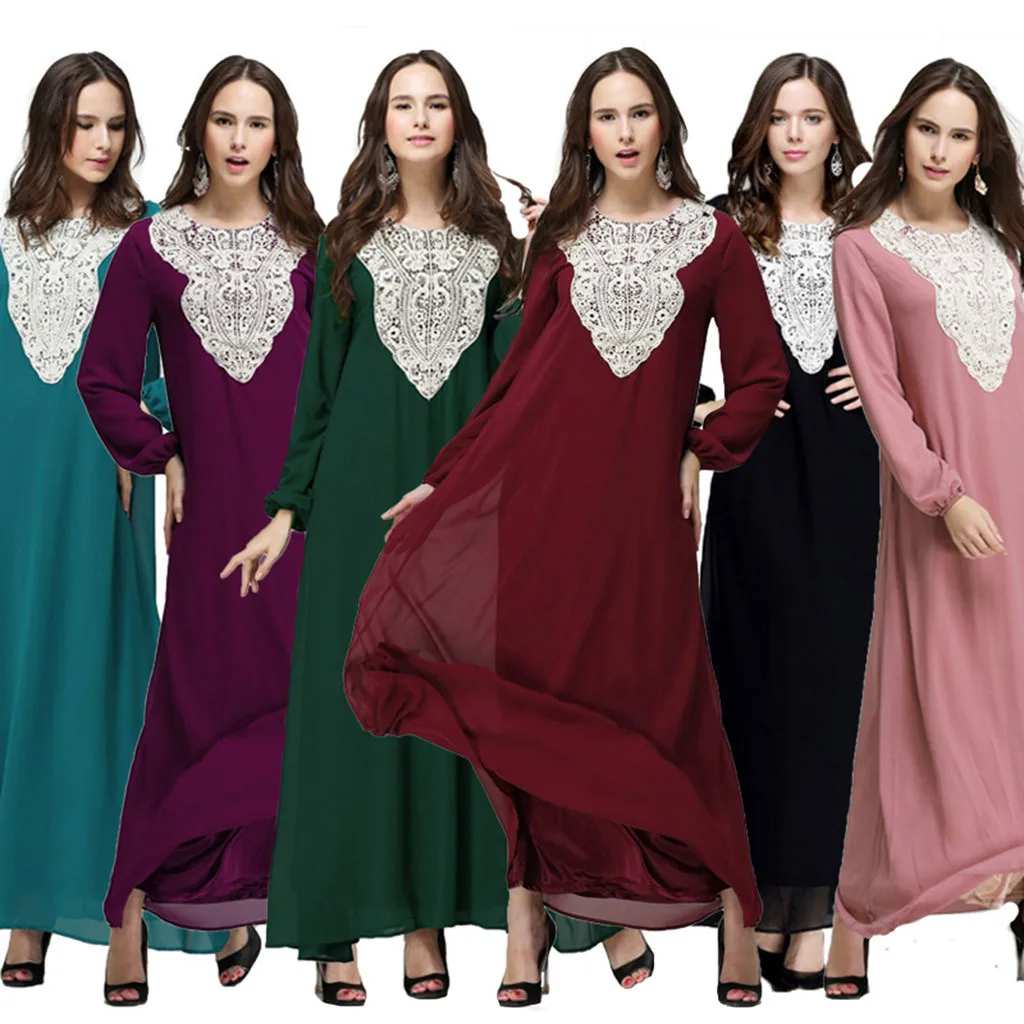 PlusSize Vestidos 2019 Абаи Дубай Бангладеш Для женщин длинное платье Дубае двойной Слои платье Ислам Абая, для мусульман Костюмы Z318