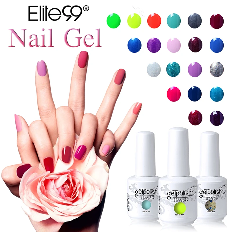 

Elite99 15ml Gel Nail Polish Soak Off UV Gel New Style Nail Art Varnish Long Lasting Nail Gelpolish 539 Colors For Chosen