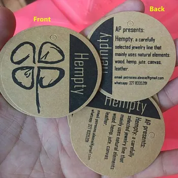 

1000pcs Custom Retro brown round kraft paper tags clothing swing hang tag 6 cm diameter