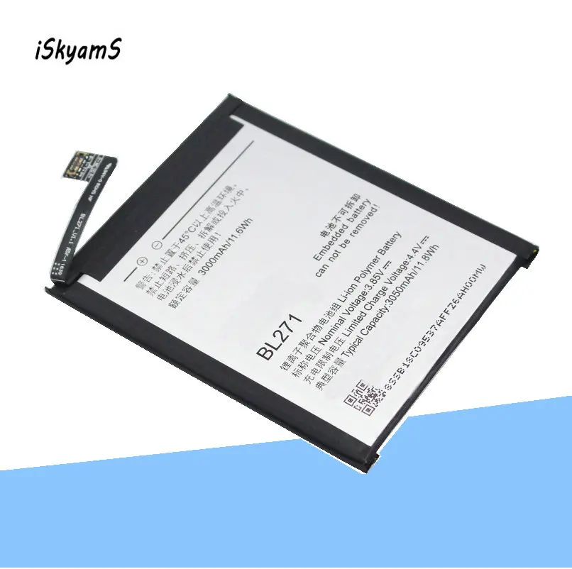 

iSkyamS 1x 3000mAh bl271 battery Lithium Polymer Strong Endurance High Quality Battery BL271 For Lenovo Edge Z2 X /ZUK Edge