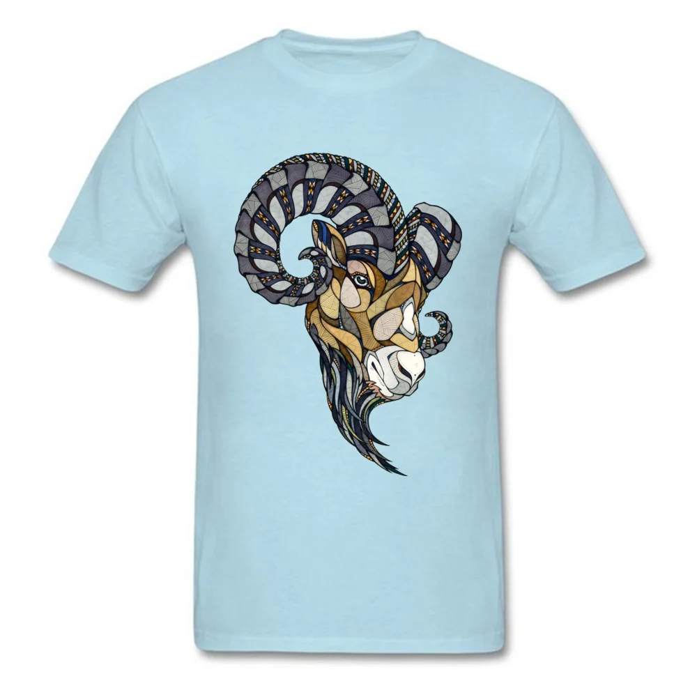 CasualDesign Short Sleeve Tops Shirts Lovers Day Funky Round Neck 100% Cotton Tee-Shirts Man Tshirts Ram Animal Poker  Ram Animal Poker light