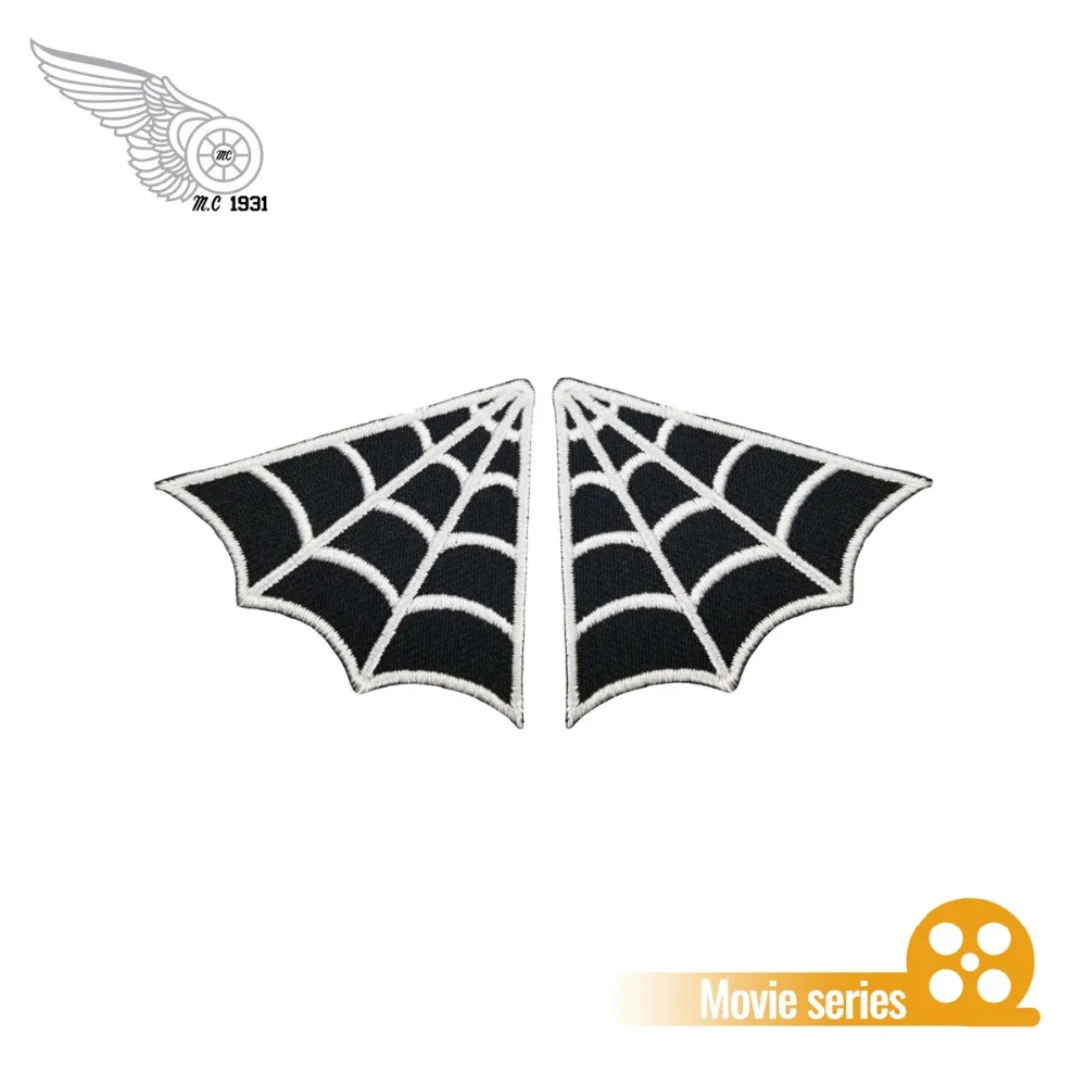 

Spider web Custom iron on Embroidery movies Patches clothing decoration Free Shipping cloth stickers for jacket vest