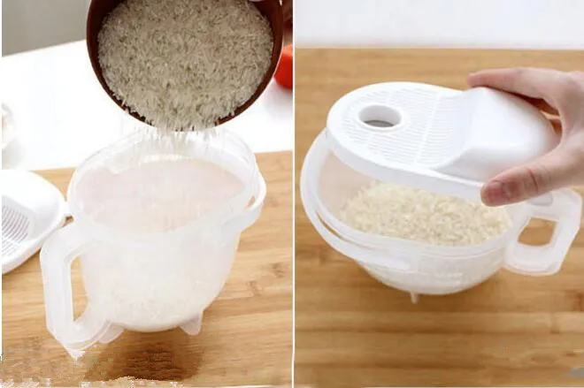 1 шт. пластиковое устройство для промывки риса очистка рисовых бобов сито Hands-free мытье риса машина руководство кухня рисовые фильтры OK 0474