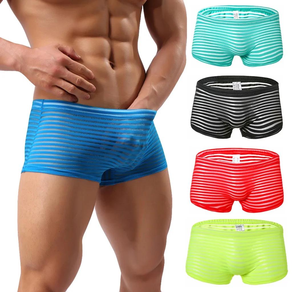 Men's Underwear Men's New Style Stripe Underwear Soft Breathable Knickers Short Sexy Briefs Men's Underwear Men's New Style Stripe Underwear Soft Breathable Knickers Short Sexy Briefs