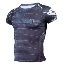 New man fitness compression tight-fitting muscle tshirt clothes punisher American captain summer top material Crossfit t-shirt