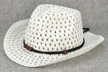 Г. весна детская соломенная шляпа мальчик и девочка шапки детские летние Защита от Солнца шляпа Бусины веревки украшения пляж козырек шляпа ht52035+ 20 - Цвет: white