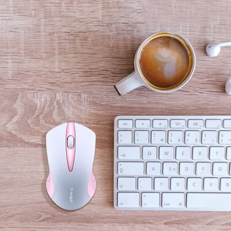 Notebook 2.4G USB wireless mouse compact office computer peripheral mouse computer mouse pink mouse