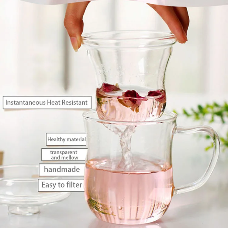 Лидер продаж-прозрачное бесцветное стекло молока кружка кофейная чайная чашка чайник с чайным впрыскивателем фильтр& крышкой дома офисная кружка