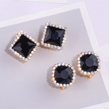 Новые модные корейские геометрические серьги-гвоздики с кристаллами Brincos золотая металлическая круглая квадратная серьга для женщин ювелирные изделия оптом WX176