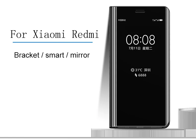 Smart mi rror флип чехол для спортивной камеры Xiao mi Red mi Примечание 7 5 6 K20 Pro 4X 5A 6A 5 Plus S2 кожаный чехол для mi 9T 9 F1 8 SE A1 A2 mi x 2 Чехол