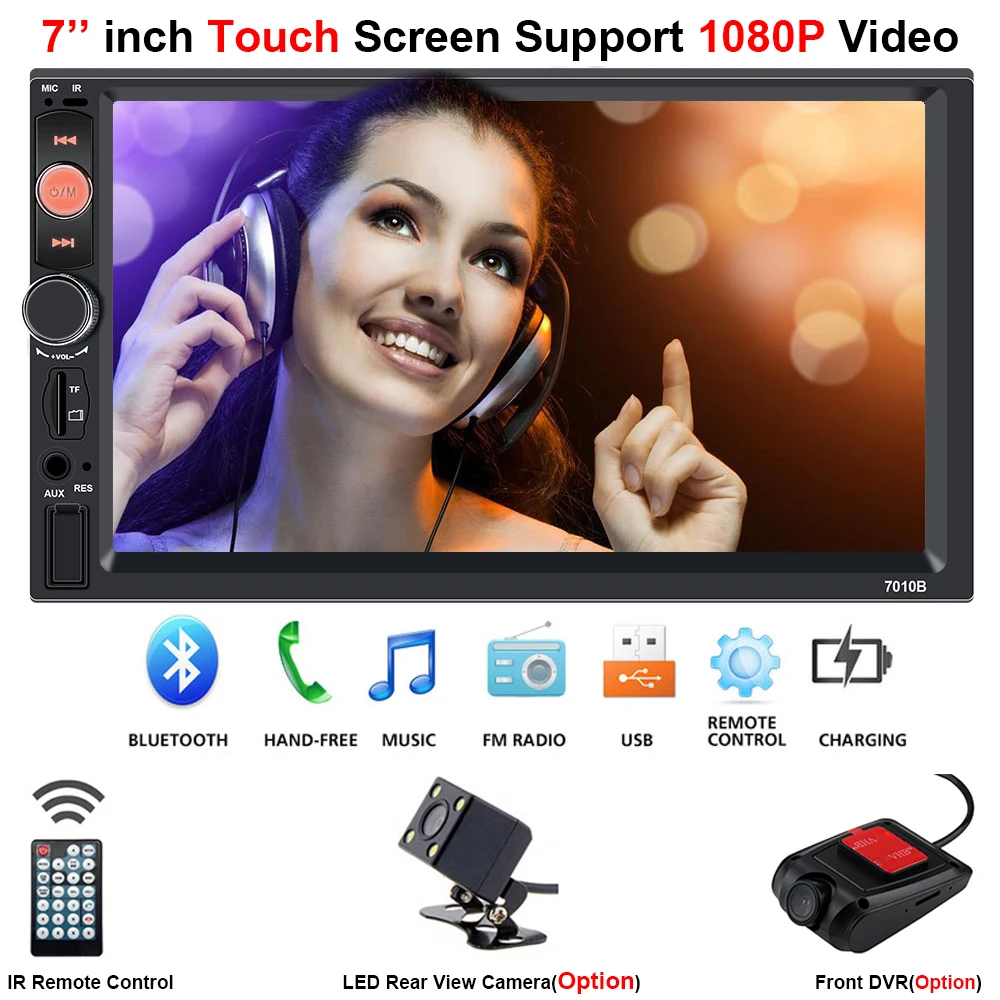 Центральный Multimidia 2Din 2 Din 7 ''сенсорный экран автомобильный dvr задняя фронтальная камера Bluetooth радио музыка фильм мультимедийный плеер Авто