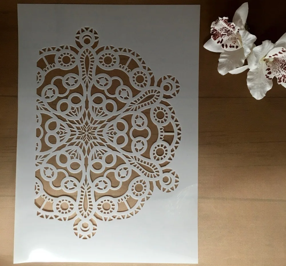 

Circle Floral A4 DIY Craft Layering Stencils Wall Painting Scrapbooking Stamping Embossing Album Decor Paper Card Template F5154