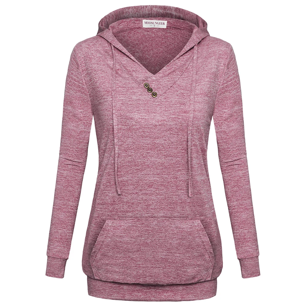 

Autumn Winter New Women Warm Sweatshirt Casual Long Sleeve Pocket Hooded Pullover Hoodie Tops 3 Colors for Choice