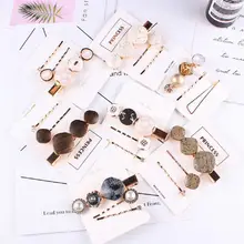 Винтажная 3 шт./компл. модная Корейская женская имитирующая жемчужная заколка на кнопках заколка для волос заколка шпилька аксессуары