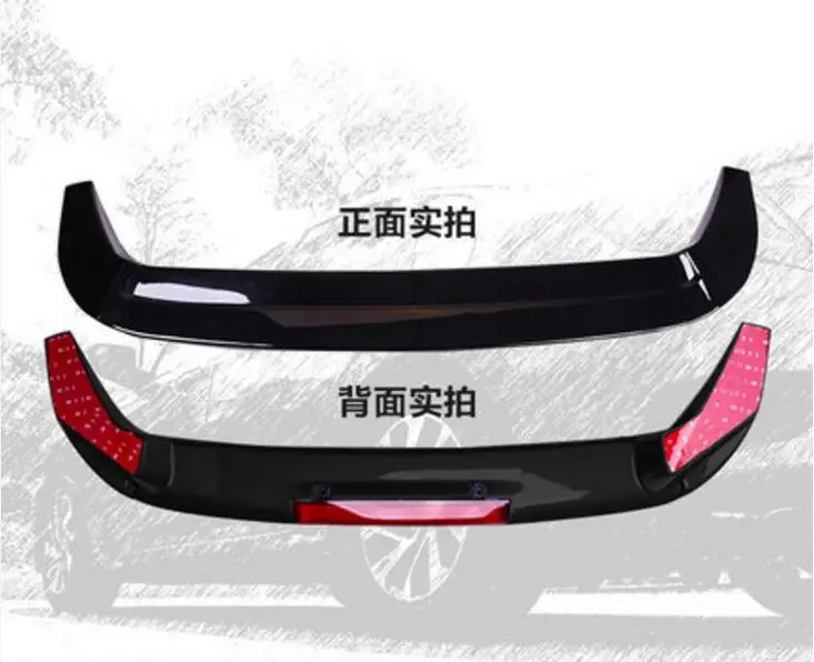 JINGHANG ABS Краски заднего крыло багажника выступ Спойлеры Подходит для Honda Civic 4door седан - Цвет: black with lamp