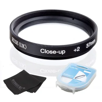 

HOT SALE RISE(UK) 37mm Close-Up +2 Macro Lens Filter for Nikon Canon SLR DSLR Camera + filter case + gift