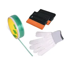 FOSHIO 2 шт. Pro-оттенок замши войлочный скребок+ 5 м Knifeless лента дизайн линии+ перчатки виниловые наклейки на машину обёрточная бумага инструмент окно оттенок набор инструментов
