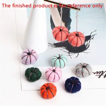 

New Arrival 20PCs 23*18MM 3D Handmade Wool Felt Hallowmas Pumpkin Craft Fit Girls Women Earring Garment Shoes Keychain Decor
