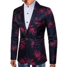 Мужской костюм Блейзер с принтом Для мужчин куртка Slim костюм в винтажном стиле г. Модные Роскошные вечерние свадебное платье Сценические костюмы для певцов ma78s