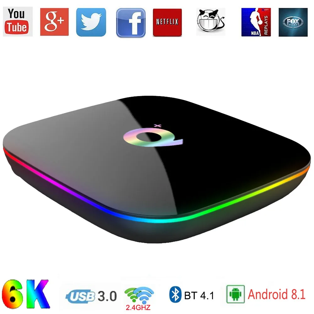 

Q Plus Smart TV Box Android 8.1 Allwinner H6 Bluetooth TV Box 4GB RAM 32GB/64GB ROM 64Bit Support 6K Ultra HD 2.0 Media Player