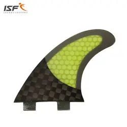 Новый дизайн Бесплатная доставка углеродное волокно соты ФТС серфинга плавники желтый quillas thruster G5 (3 шт.) pranchas де ребра доски для серфинга