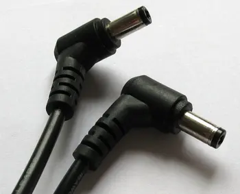

2 pieces 22AWG Double male L-shaped DC 5.5*2.5mm 90 Right Angle Male/Male extension cable power plug adapter connector cord 28cm