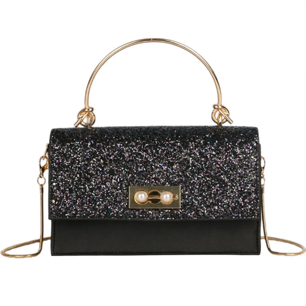 

2018 PU leather Women flap Women's Fashion Sequins Bag Wild Chain Bag Handbag Shoulder Messenger Bags for women 2018