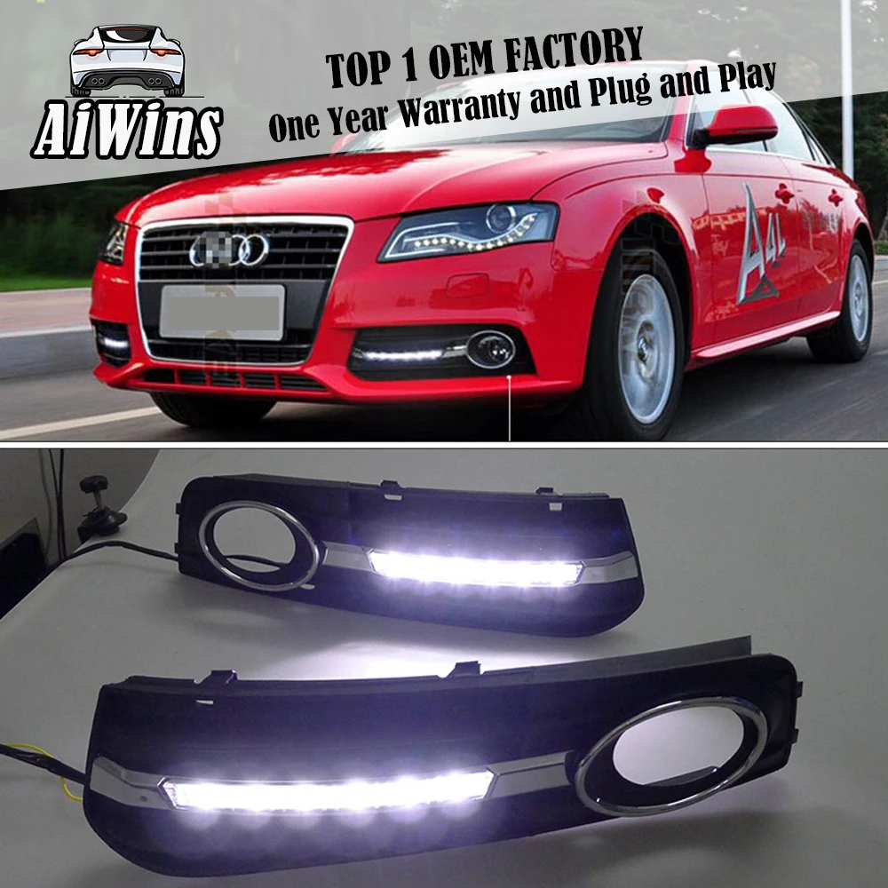 Aiwins 2 pcs For Audi A4 A4L B8 2009 2012 LED DRL Daytime driving