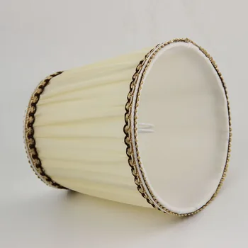 

DIA 13.5cm/ 5.31 inch Braided band edge chandeliers lamp shades, White Color Gauze Fabric wall lamp shades, Clip On