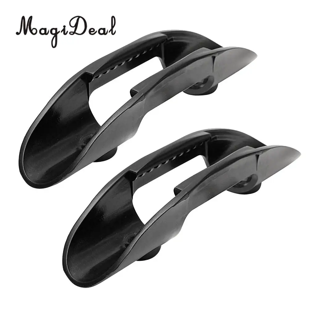 MagiDeal Lightweight 2Pcs Plastic Marine Kayak Paddle Clip Holder Keeper Canoe Boat Mount Rowing Deck Fishing Accessory Black