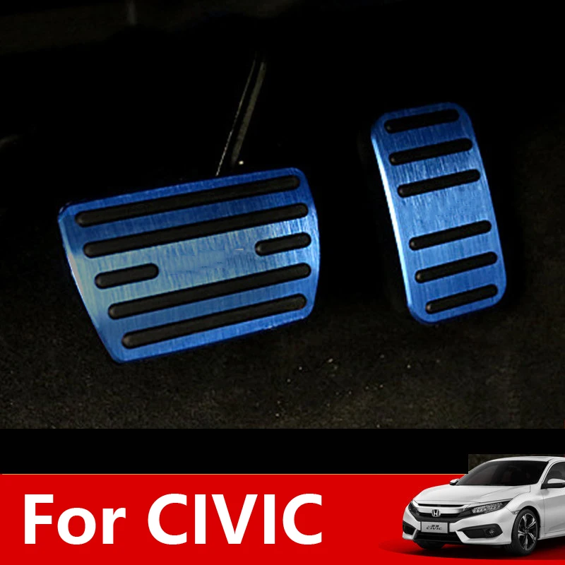 

Aluminum alloy Car Styling Accelerator Gas Pedal Brake Pedal For Honda Civic 10th 2016 2017 2018 Non Slip Pedal Plate Pads Cover