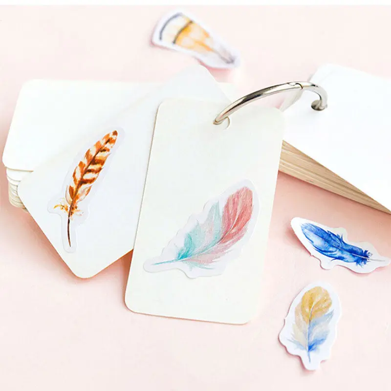 45pcs Colorful Feathers DIY Planner Diary Scarpbooking Index Lable Stickers Escolar Decoration Seal | Дом и сад