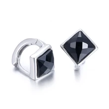 Стерлингового серебра 925 пробы модные черные хрустальные Женские Подарочные женские серьги-гвоздики ювелирные изделия на день рождения оптом женские Дешевые