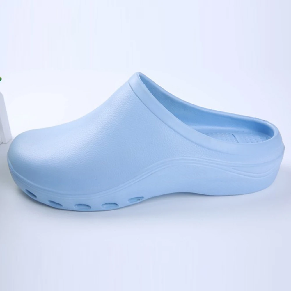 Медицинская обувь резиновые шлепанцы Унисекс Доктор уход противоскользящие зубные больничные Clog лабораторная Чистка защитные рабочие Тапочки - Цвет: Синий