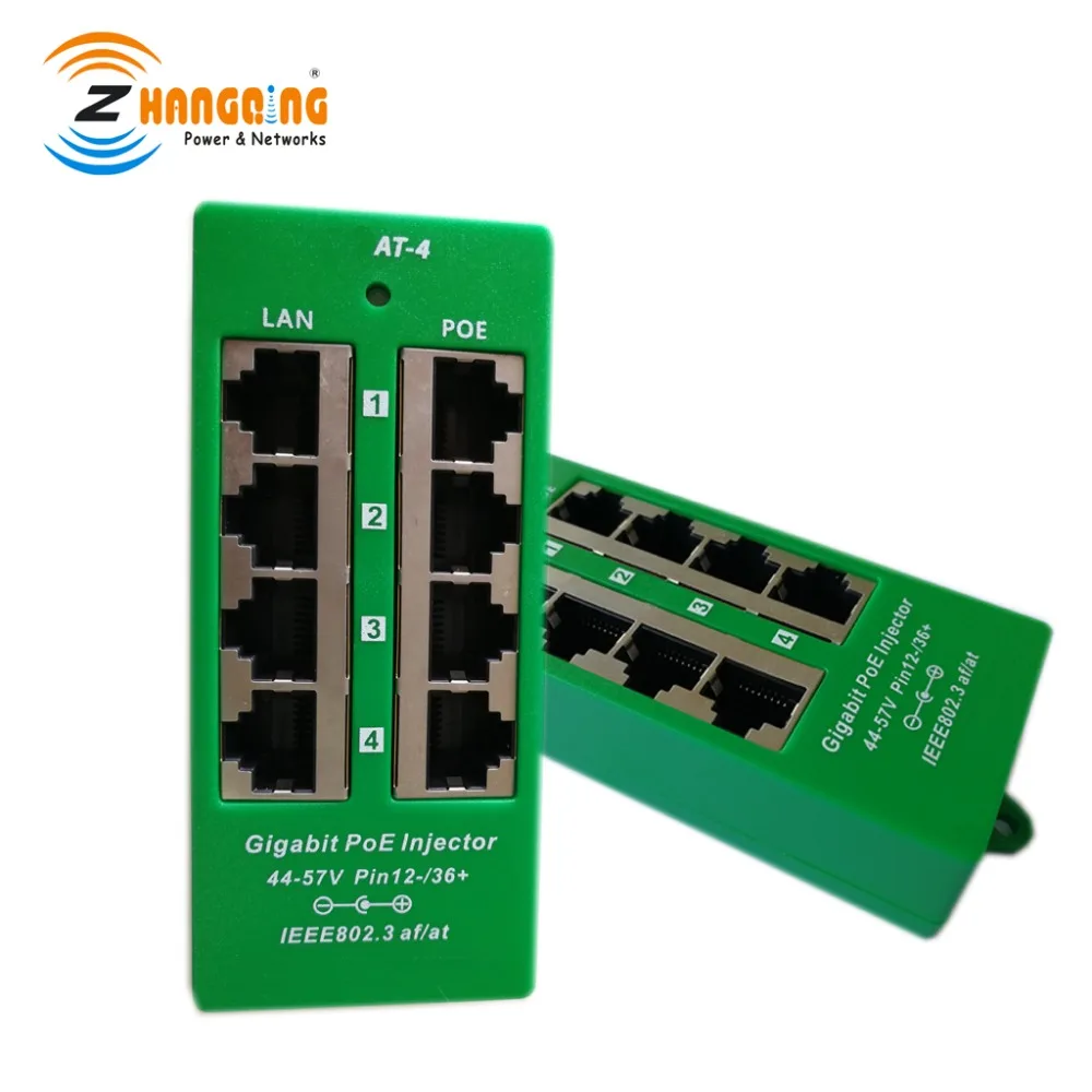 

4 Port Gigabit PoE Patch Panel, Active PoE Injector For WiFi Access Point 802.3at Standard